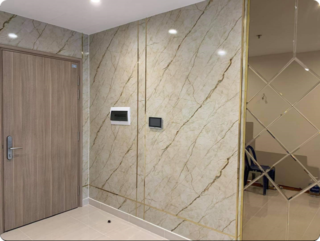Tấm ốp nhựa vân đá PVC có tính thẩm mỹ cao Tấm ốp nhựa vân đá PVC có tính thẩm mỹ cao