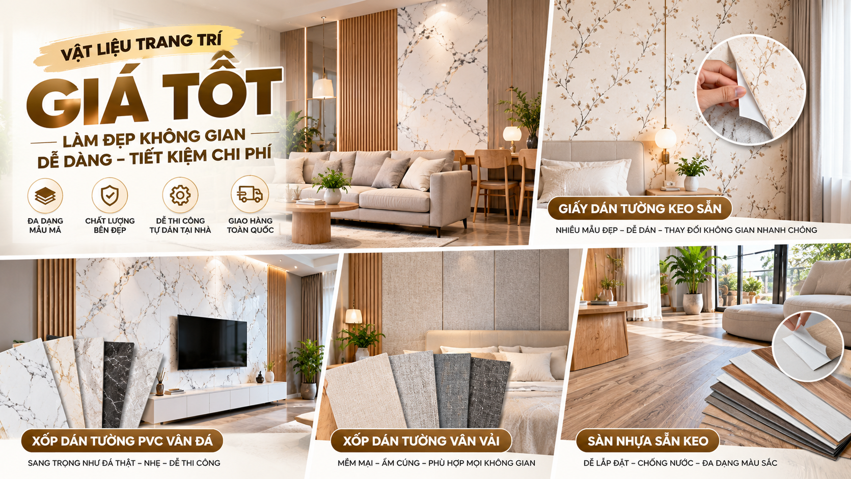 Vật liệu trang trí giá tốt